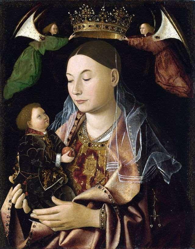 Madonna Salting o Madonna col Bambino ( 1460-1469- attribuito ) Olio su tela ( 43,2x34,3 ) Vergine Maria dipinta con un altra qualità Bambino e