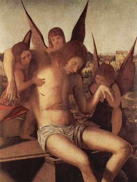 Cristo in pietà sorretto da tre angeli ( 1474-1476 ) Olio su tavola ( 115 85.
