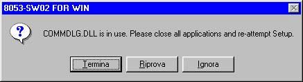 La procedura da seguire è la seguente: accendere il PC con il sistema operativo Windows TM ; avviare il file setup.
