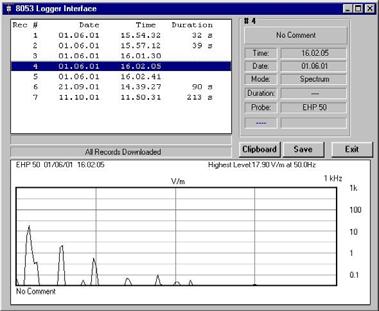 7.13.1 Logger Interface La funzione Logger Interface viene usata per trasferire tutti i file presenti nella memoria del PMM 8053B al PC.