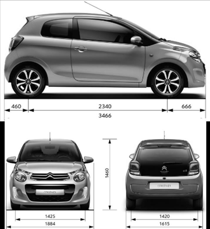 1420 CITROËN C1 DIMENSIONI E DATI TECNICI Pagina 22 BENZINA VTi 72 VTi 72 ETG Normativa antinquinamento Tipo Cavalli fiscali - CV N di cilindri - n di valvole Cilindrata - cm 3 Alesaggio per corsa -