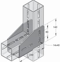 Squadretta CENTUM M G XL 100 XL 120 Per profi li tipo: XL 100 Materiale Acciaio Connettore ad angolo con Tipo materiale: S235JR elemento per supporto Profi lo Finitura: Pezzo zincato a caldo (fsv)