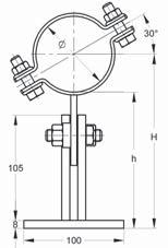 Supporto Scorrevole T 100/150, HV2 125-150 con 1 Collare Scegliere la finitura superfi ciale G Zincatura galvanica (GALV) F Pezzo zincato a caldo (fsv) 108 b b 0219 Supporto Scorrevole T 100/150, HV