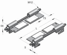 Viti M10x16 + Dado Esagonale M10 Materiale scorrevole: PE - UHMW Solo per il Tipo 4A/4B: 4 x Elementi di scorrimento Fattore di attrito statico: 0,20 4 x Viti M10x16 + Dado Esagonale M10 Fattore di