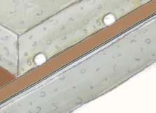 30105-c10/c14 Giunto ecologico di dilatazione in cartone cerato con piedini adesivi sistemi clips