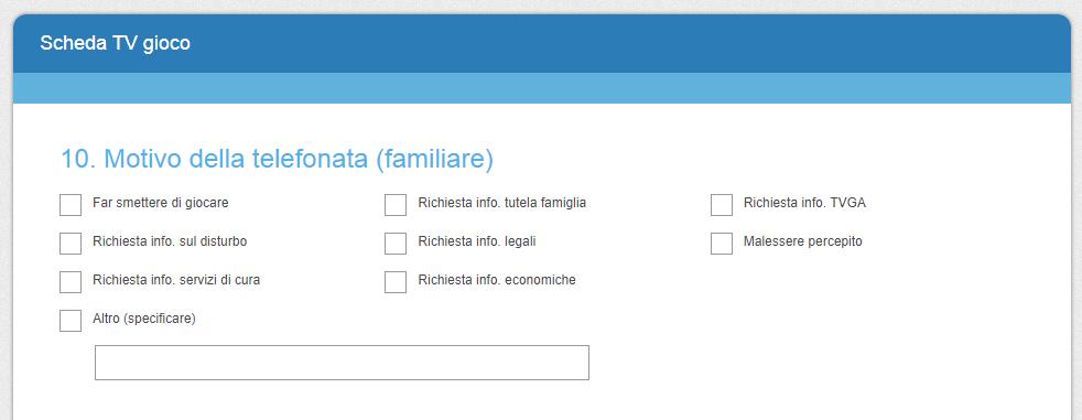 informatizzata al fine di conoscere i bisogni dell