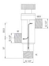 ACCESSORI PER IMPIANTI TERMOCAMINI/SOLARE MIXER MISCELATORE TERMOSTATICO PER ACQUA CALDA SANITARIA