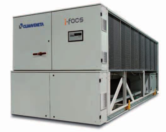 Idronico - chiller i-focs 0052 0082 Versioni E SL-E versione alta efficienza versione super-silenziata, alta efficienza Refrigeratore di liquido ad alta efficienza con sorgente aria per installazione