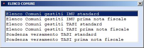 immobili e creata una stampa con i soli comuni gestiti dall'utente.