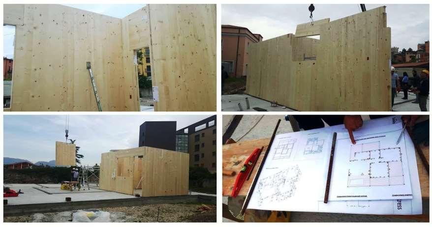 Soluzioni per l involucro edilizio Il manufatto è stato realizzato con il sistema costruttivo X-Lam (Cross Laminated Timber) per l involucro opaco, per le partizioni verticali