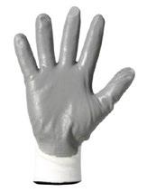 a filo continuo 100%   Protezione mani  palmo ricoperto in nitrile bianco elasticizzato areato IIa Cat.