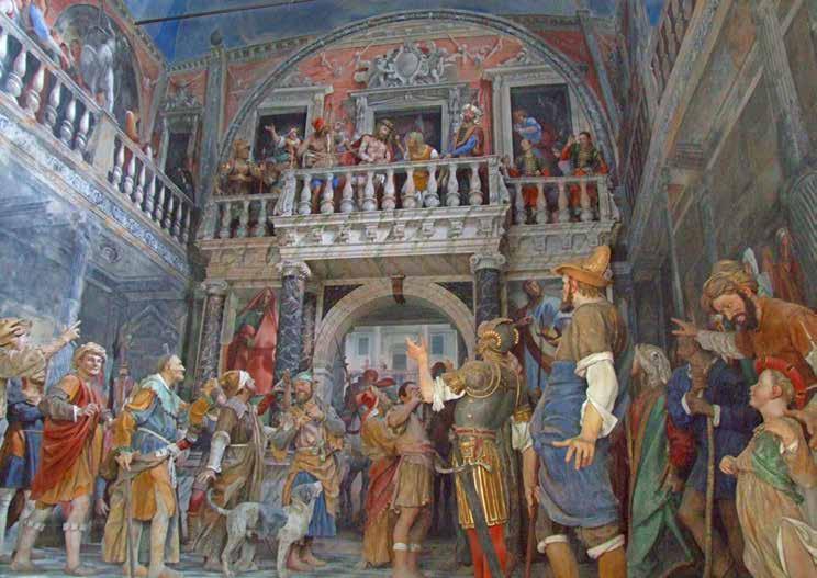 Fra gli artisti più importanti che hanno lavorato a Varallo c è Gaudenzio Ferrari, che collaborò con il fondat ad avviare il Sacro Monte: sua è la grandiosa cappella della Crocifissione.