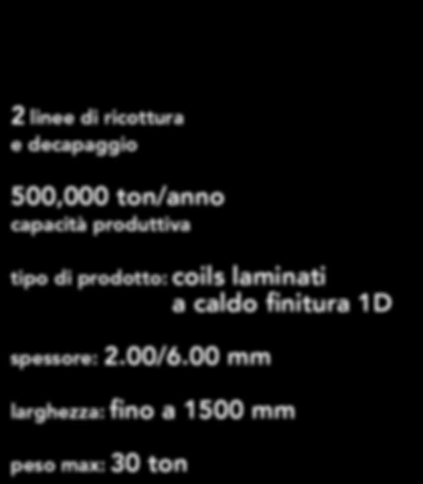 00 mm larghezza: fino a 1500 mm peso max: 30 ton Spessore