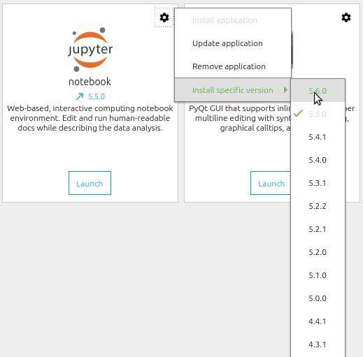 [Opzionale] Update e downgrade di Jupyter I notebook utilizzati in laboratorio funzionano su qualunque versione di Jupyter maggiore o uguale alla 5.0.0. L attuale versione stabile (5.6.