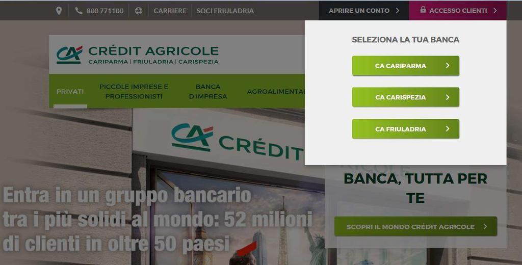 Collegati al sito www.credit-agricole.