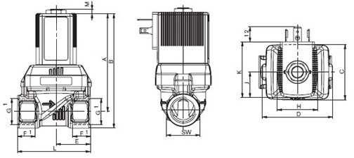 4404 (AISI 316L) Membrane: NBR = -10 +80 C FPM (viton) = -10 +120 C EPDM = da 3/8" a 3/4" = -30 +90 C; da 1" a 2"= -30 +100 C Pressione esercizio: 0 10 bar Protezione: IP65 DN mm