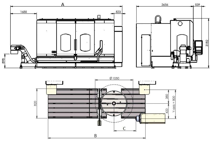 dimensioni dimensions Model Size A B C 2.0 6684 2475-2.5 7190 2800 607 3.