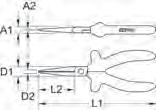 60900 Dentata Pinza a punte piatte CLASSIC 1000V A norma DIN / ISO 5745 Con testa rivestita Punte corte e