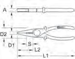 1640 9,0 6,0 32,0 200,0 55,0 106 Pinza a punte in plastica isolata Isolata a norma IEC 60900 Con tagliente integrato In plastica estremamente robusta 117.