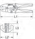 1 Pinza a crimpare per capicorda non isolati Estremamente robusta e sicura Con dispositivo di blocco Possibilità di sgancio in caso di errore Crimpatura ottimale grazie al profilo di precisione Con