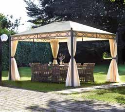 GAZ 371 Gazebo quadrato 3 x 3 m Struttura Ø 72 mm in ferro verniciato epoxy antracite con antivento Tessuto