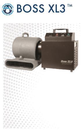 BOSS XL3 è dotato di 3 gruppi ottici, per il trattamento di grandi flussi di aria. Il prodotto è indicato in particolar modo per le aziende che operano sanificazione post-incendio o post alluvione.