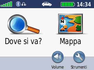 Uso della pagina Menu ➊ ➋ ➌ ➍ ➎ ➏ ➑ ➐ ➒ ➊ Potenza del segnale GPS. ➋ Stato dell auricolare Bluetooth. ➌ Modo d uso. Toccare per passare alla modalità automobilistica, pedonale, ciclistica o nautica.