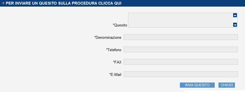 10. Presentazione dei Quesiti L operatore economico ha la possibilità di richiedere chiarimenti alla Provincia di Salerno relativamente all interpretazione del bando ed alle modalità operative di