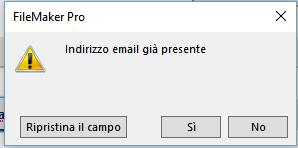 Operatore inserisca dati di un soggetto già presente appare un messaggio di avviso che lo informa della impossibilità di inserire tali dati.