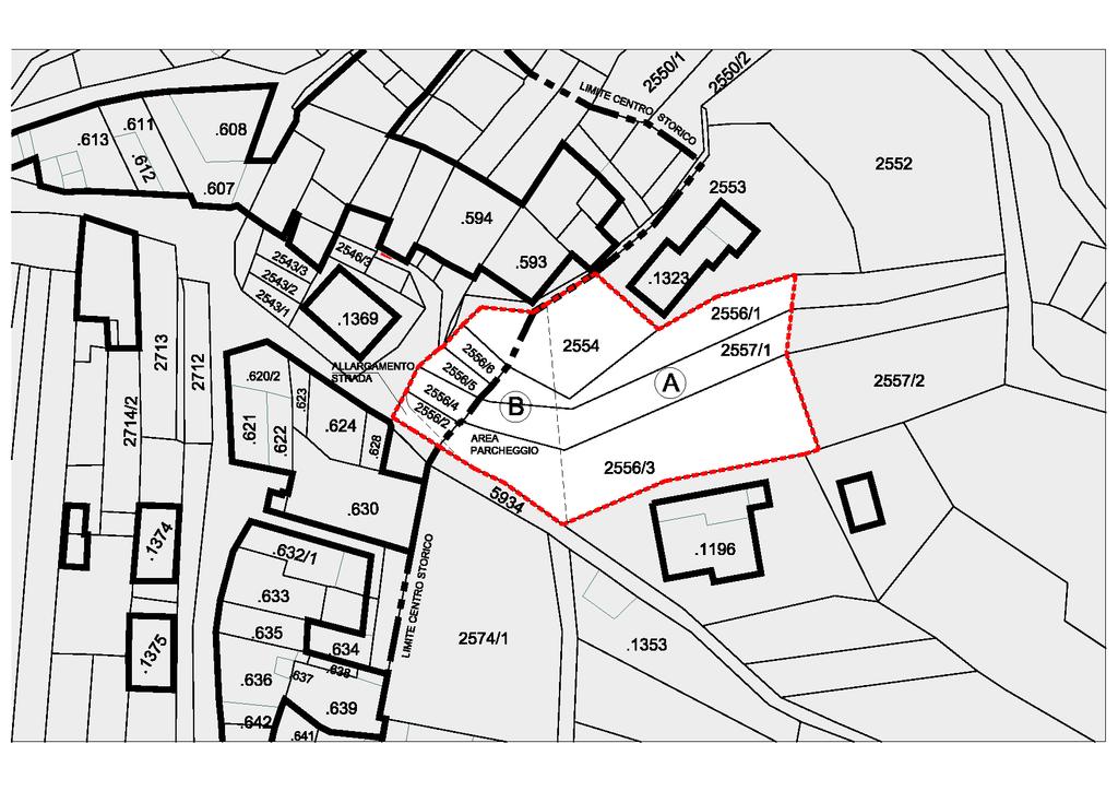 AREA C3 ORZANO Interessa l area situata ad est del centro storico di Orzano. Nella mappa catastale l'area ricomprende attualmente in tutto o in parte le seguenti particelle: pp.ff.