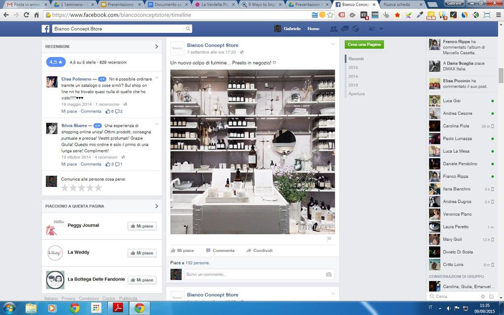 Facebook: struttura Pagina Fan Box Recensioni Box Mi piace