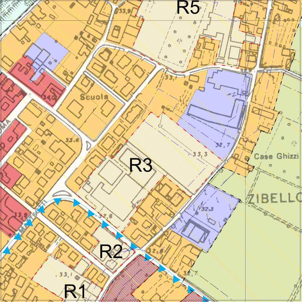 localizzazione aree di riqualificazione zibello R03 descrizione Il comparto è situato nella zona est del capoluogo ed è delimitato a sud dalla strada provinciale per Cremona.