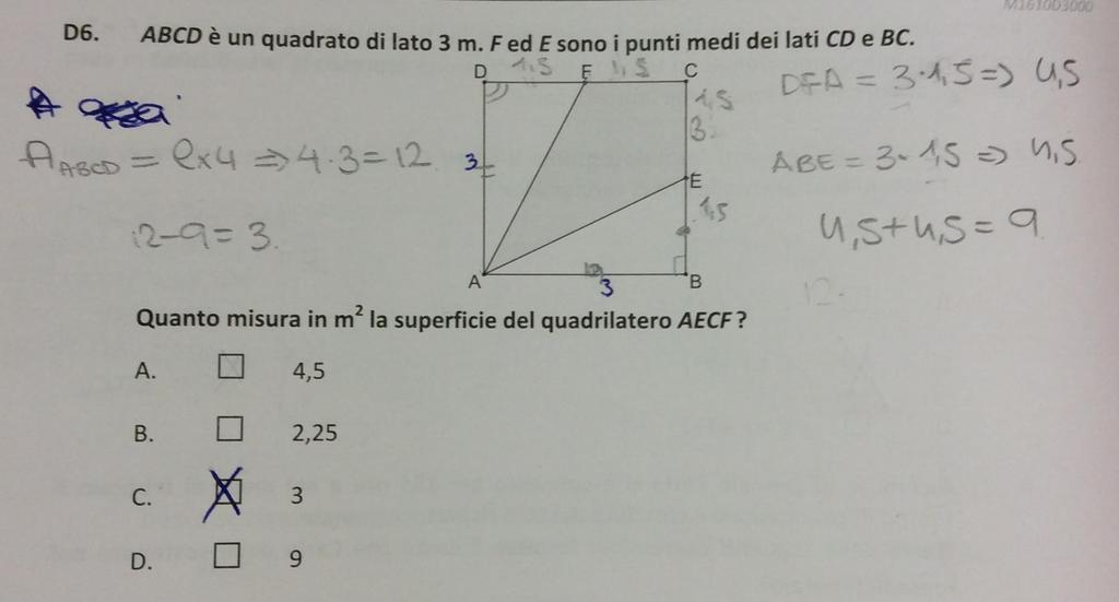 LE STRATEGIE RISOLUTIVE DEGLI STUDENTI Nonostante l errore sceglie un modo per evitare di lavorare con un triangolo ottusangolo.