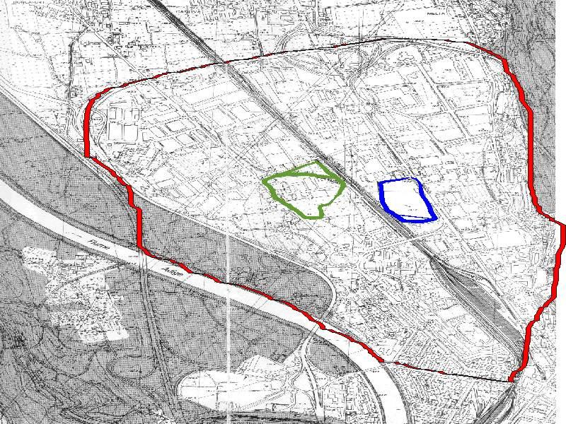 Area di controllo influenzata dagli impianti industriali già esistenti a Nord della città di Trento. Tale area è individuata nella cartografia di PRG con apposito perimetro.