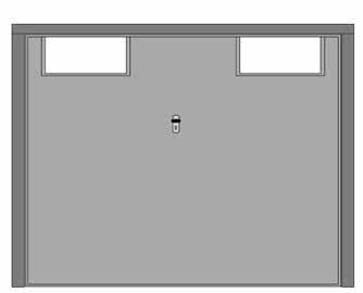 G Nr 3 zone a vetri e porta pedonale sotto (centrale). H basc. 250 cm. 37 N.B.: - Le dimensioni della zona a vetri sul manto sono in funzione alla misura della basculante.