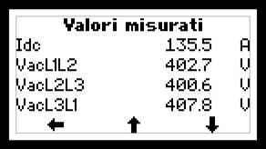 Valori misurati richiamabili solo con MaxTalk (menù: apparecchio/valori misurati): Valore misurato Descrizione Prel Potenza relativa (Prel = (Pac/Pinst tot) x 100%) Usym Tensione del generatore