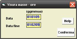 4 Visura masse-ore Quest area consente di accedere alla visualizzazione delle masse e delle ore di apertura delle valvole di zona delle utenze a partire da una certa data iniziale