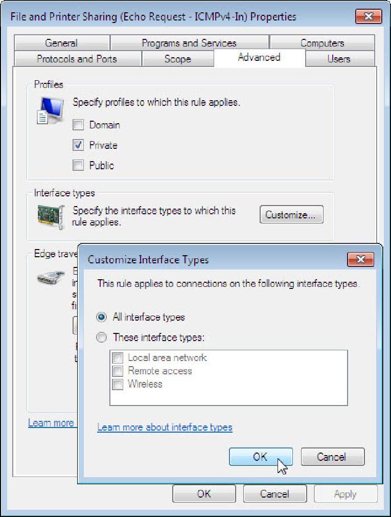 Espandere la finestra in modo da poter vedere il nome completo delle Regole Connessioni in Entrata. Individuare Condivisione File e Stampanti (Richiesta Echo - ICMPv4-In).