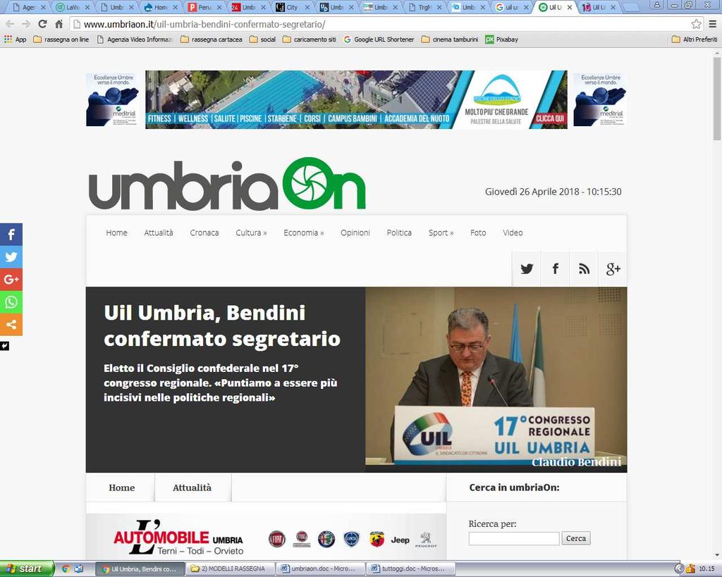 Martedì 24 aprile 2018 http://www.umbriaon.