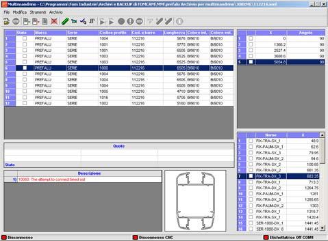 SOFTWARE FOM CAM Programma CADCAM, funzionante in ambiente Windows per gestione delle linee di lavorazione e per la definizione grafica della lavorazioni da eseguire.