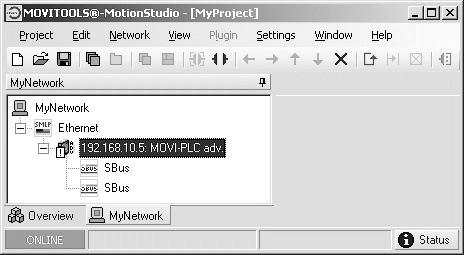 Configurazione e messa in servizio Configurazione con software per PC MOVITOOLS MotionStudio I 4 Alternativamente, quando si integra il controllore MOVI-PLC advanced DH.