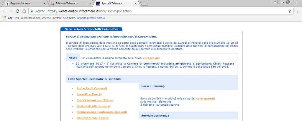 Nel caso dell invio delle pratiche di contributo, il servizio da indicare è: "Telemaco - Consultazione + Invio Pratiche + Richiesta Certificati compilare i dati anagrafici e cliccare su Prosegui