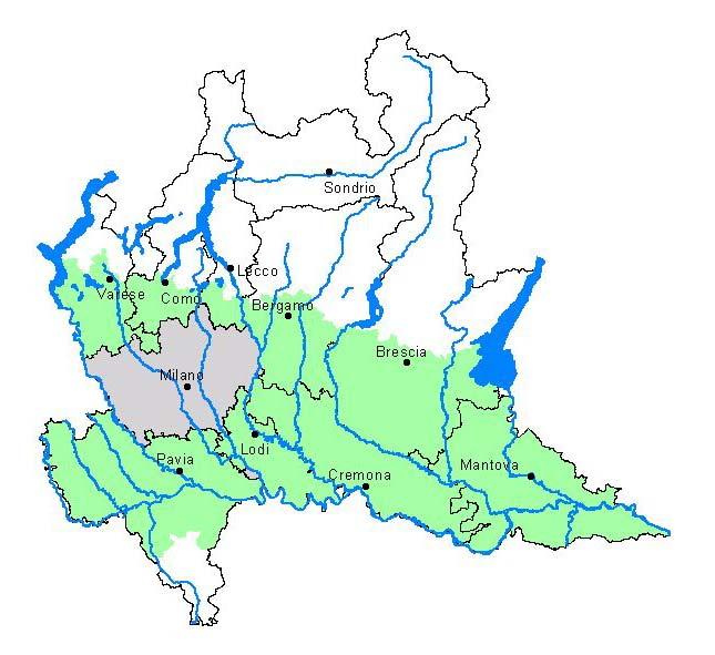 STIMA DELLA DISPONIBILITA IDRICA SOTTERRANEA in un area LOMBARDIA ~ 24.0000 Km 2 Pianura:47% 11.