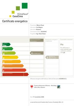 LA CERTIFICAZIONE CASACLIMA Emanazione di un nuovo decreto del 12 marzo 2007 (attivo dall 11 maggio) che: impone ai costruttori di edifici nuovi almeno la classe B (< 50 kwh/m2anno).