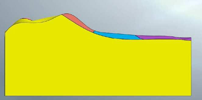 Fig. 4: Modello geologico 3D del Comune con MIDAS GTS NX: