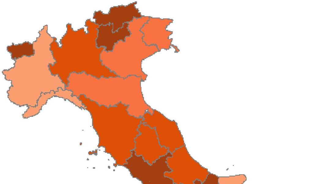 I volontari sul territorio Volontari - Variazione % 2011/01 MAX