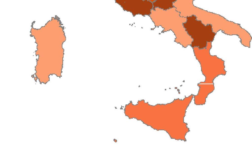 012 Italia: +43,5% MIN Sardegna +5,6% +34,1% Italia: 801 MIN