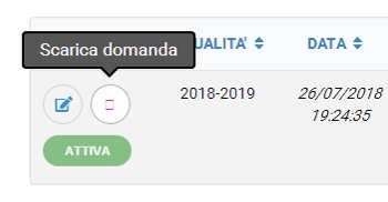 Selezionando la prima icona a sinistra con la matitina azzurra è possibile accedere nuovamente alla propria domanda dove occorre modificare il campo da correggere e poi procedere nell