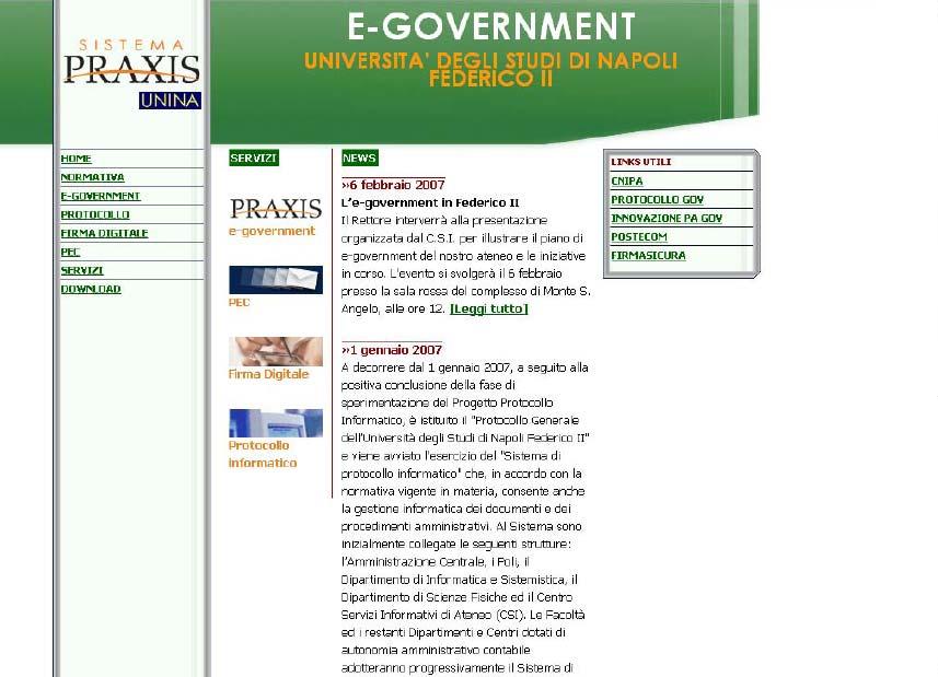 Il sito www.praxis.unina.