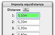 permette di predefinire quattro diverse distanze che in fase di disegno è possibile scegliere semplicemente premendo e rilasciando il tasto alt, di impostare la